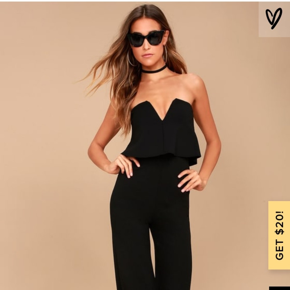 Power of Love Black Strapless Jumpsuit